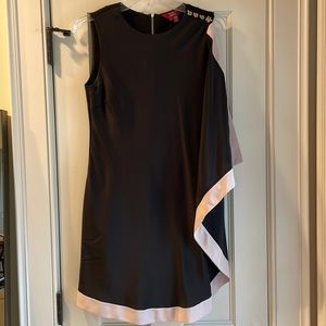 Black w/ Light Pink Trim Ted Baker Cocktail Dress. Size 1.